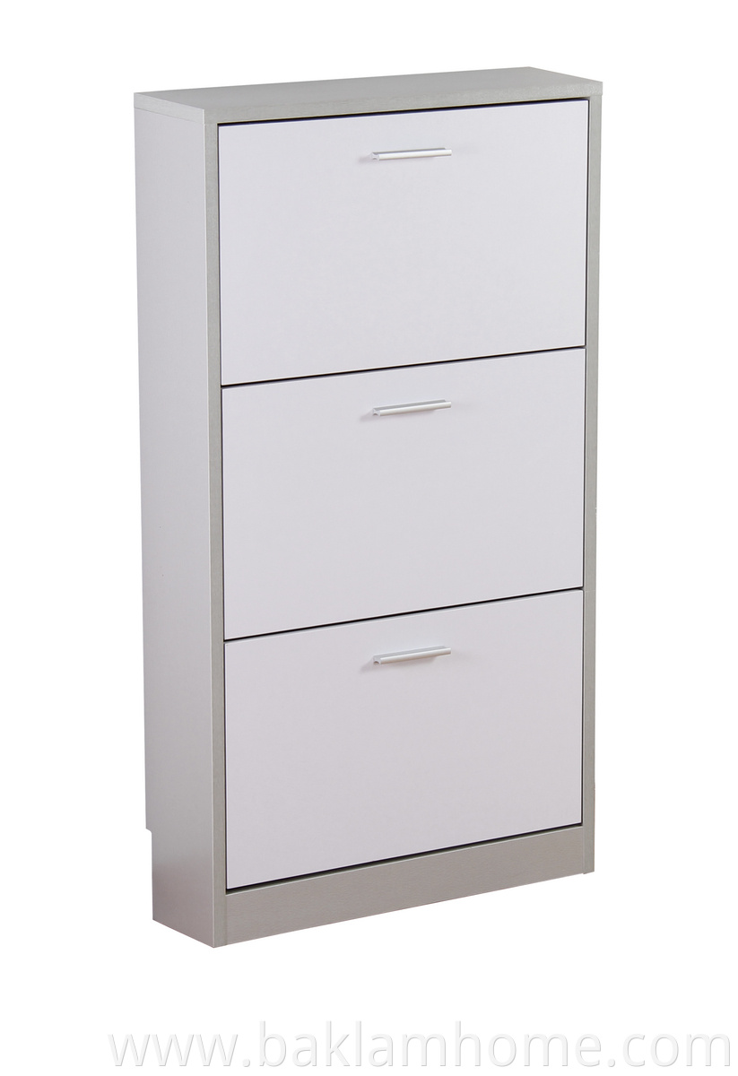 Silver Shoe Storage With Drawer